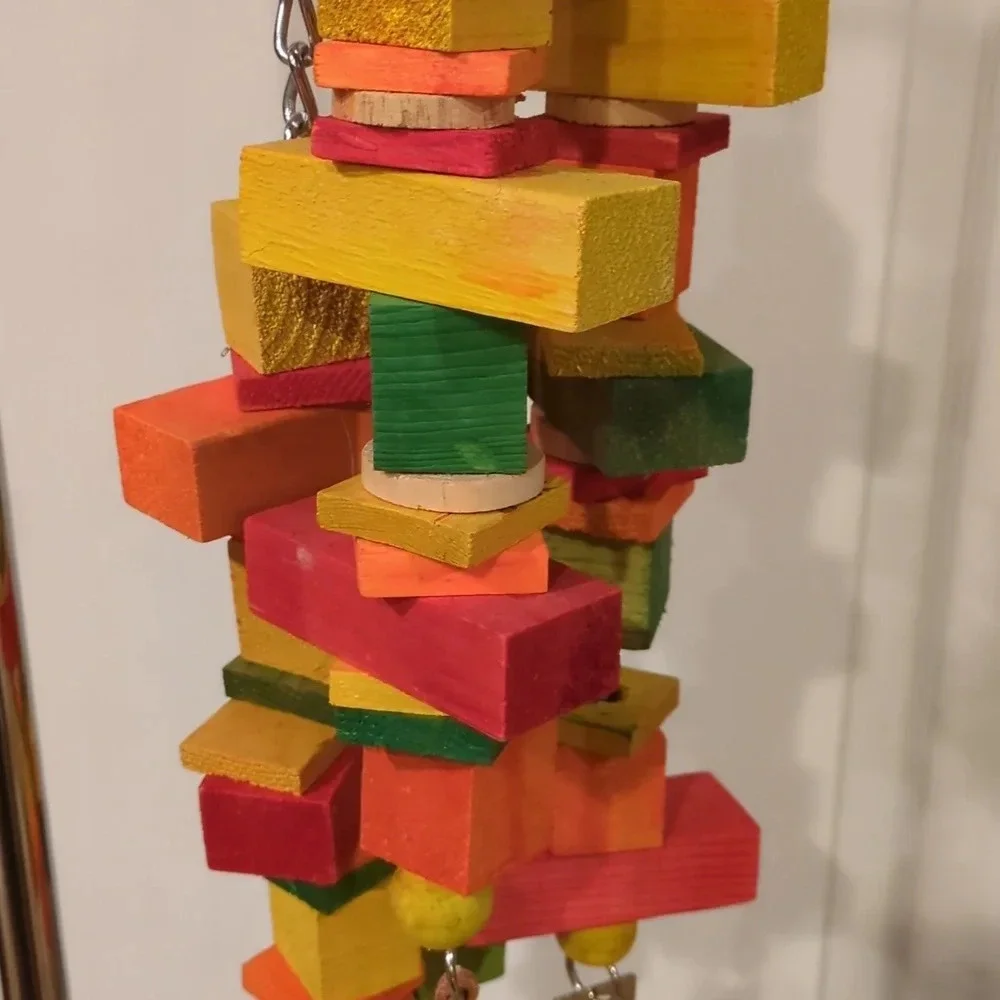 For Kitty Rescue! XL Parrot Wooden Block Toy, All Living Things